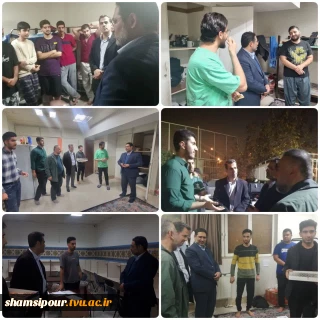 بازدید معاون فرهنگی و دانشجویی دانشگاه ملی مهارت از خوابگاه به مناسبت روز دانشجو