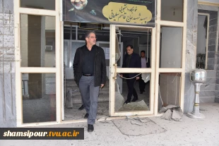 بازدید رئیس دانشگاه ملی مهارت از ساختمان‌های آسیب دیده دانشکده ولیعصر 2